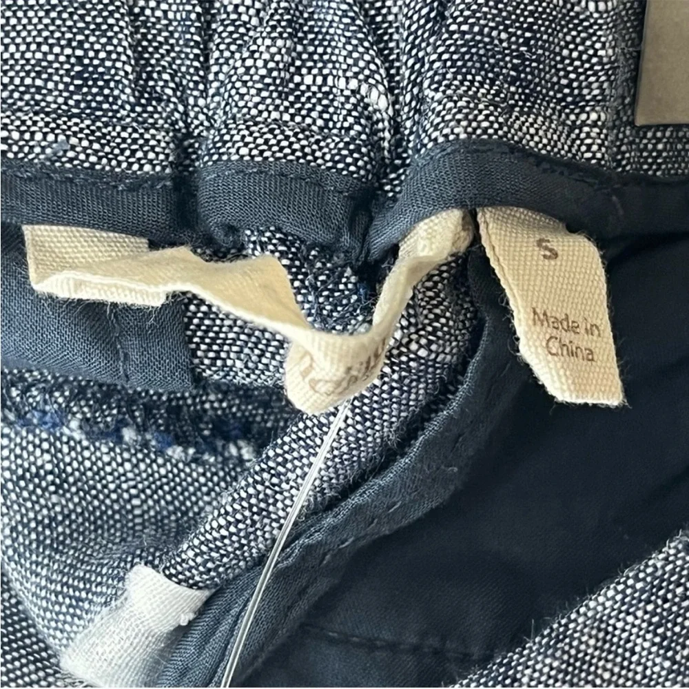 SOFT SURROUNDINGS NWT ALISO POINT LINEN WIDE LEG CROP PANTS BLUE SMALL - Picture 10 of 12